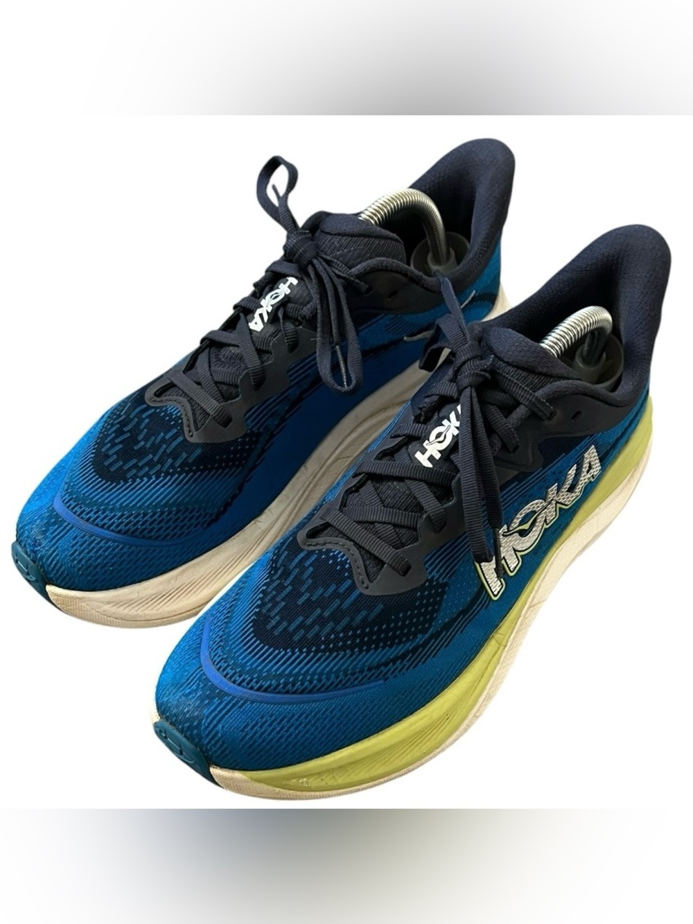 Hoka One One Skyflow Mens 9.5D Varsity Navy Electric Running Sneakers 1155111 WY